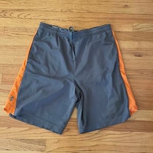 Gray & Orange Athletic Under Armor shorts